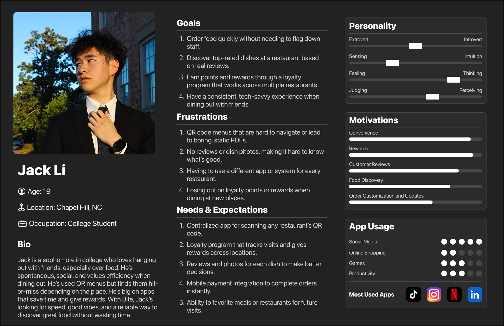 Bite Profile Interface